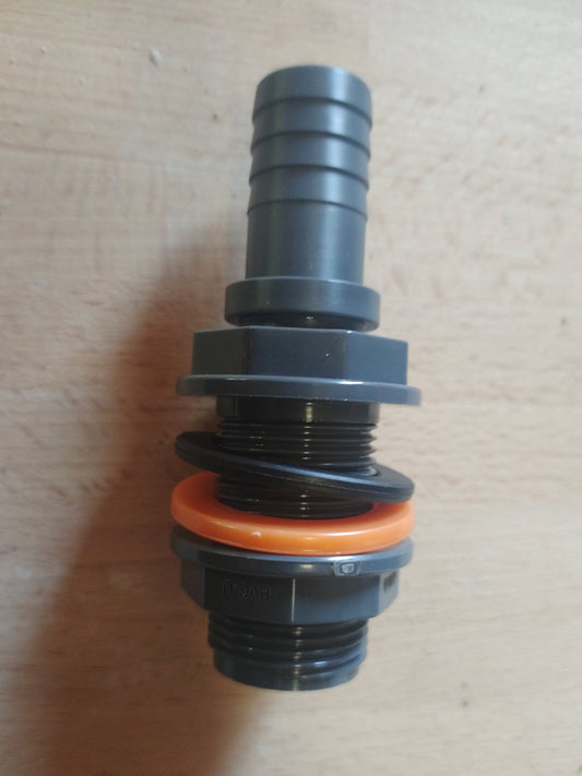 Beckendurchführung 20mm mit Schlauchtülle 19mm – fertig verklebt