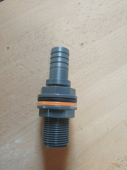 Beckendurchführung 20mm mit Schlauchtülle 19mm – fertig verklebt